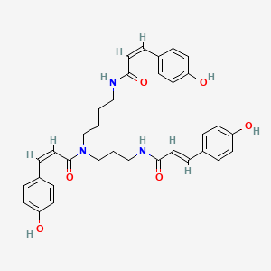 molecular formula C34H37N3O6 B13446472 Safflospermidine B 