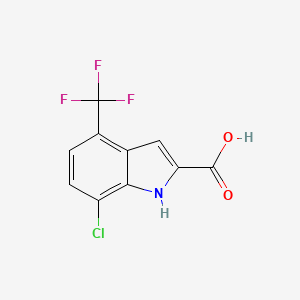 molecular formula C10H5ClF3NO2 B1344648 7-Chloro-4-(trifluoromethyl)-1H-indole-2-carboxylic acid CAS No. 883523-01-1