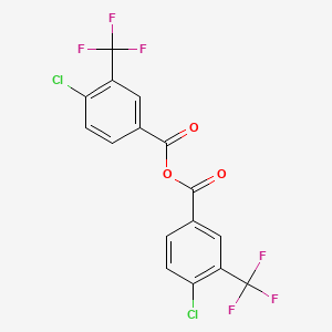 molecular formula C16H6Cl2F6O3 B13446488 4-Chloro-3-trifluoromethylbenzoic anhydride CAS No. 1186194-96-6
