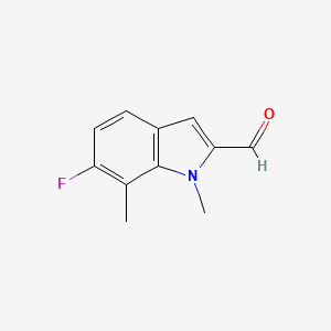 molecular formula C11H10FNO B1344649 6-Fluoro-1,7-dimethyl-1H-indole-2-carbaldehyde CAS No. 883531-02-0