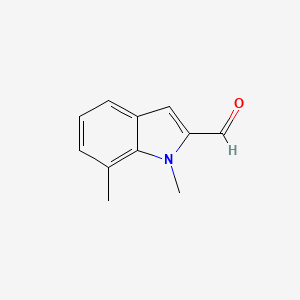 molecular formula C11H11NO B1344651 1,7-Dimethyl-1H-indole-2-carbaldehyde CAS No. 709649-50-3
