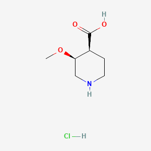 molecular formula C7H14ClNO3 B13446527 rac-(3R,4R)-3-methoxypiperidine-4-carboxylic acid hydrochloride 