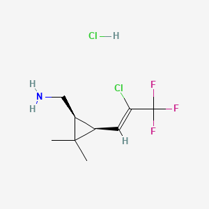 molecular formula C9H14Cl2F3N B13446562 rac-1-[(1R,3R)-3-[(1Z)-2-chloro-3,3,3-trifluoroprop-1-en-1-yl]-2,2-dimethylcyclopropyl]methanamine hydrochloride 