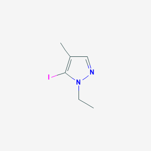 molecular formula C6H9IN2 B13446630 1-ethyl-5-iodo-4-methyl-1H-pyrazole CAS No. 1049001-60-6