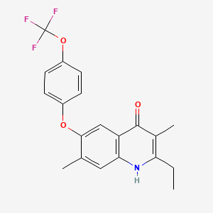 molecular formula C20H18F3NO3 B13446671 Des-Methylcarbonate Hydroxy Flometoquin 