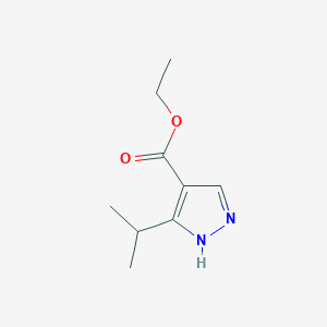 molecular formula C9H14N2O2 B1344702 Ethyl-3-isopropyl pyrazole-4-carboxylate CAS No. 342026-17-9
