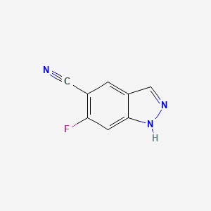 molecular formula C8H4FN3 B1344723 6-Fluoro-1H-indazole-5-carbonitrile CAS No. 633327-11-4