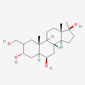 molecular formula C21H36O4 B13448090 (3S,5S,6R,8R,9S,10R,13S,14S,17S)-2-(hydroxymethyl)-10,13,17-trimethyl-1,2,3,4,5,6,7,8,9,11,12,14,15,16-tetradecahydrocyclopenta[a]phenanthrene-3,6,17-triol 