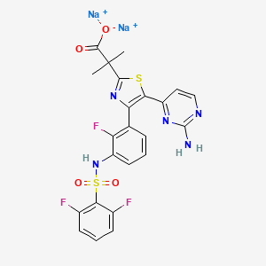 molecular formula C23H17F3N5Na2O4S2+ B13448134 Carboxy Dabrafenib Disodium Salt 