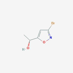 molecular formula C5H6BrNO2 B13448155 (1R)-1-(3-Bromo-1,2-oxazol-5-yl)ethan-1-ol 