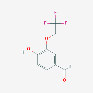 molecular formula C9H7F3O3 B13448218 4-Hydroxy-3-(2,2,2-trifluoroethoxy)benzaldehyde 