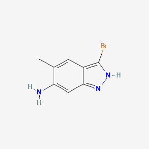 molecular formula C8H8BrN3 B13448230 3-bromo-5-methyl-1H-indazol-6-amine 