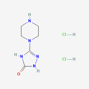 molecular formula C6H13Cl2N5O B13448232 5-(piperazin-1-yl)-4H-1,2,4-triazol-3-ol dihydrochloride 