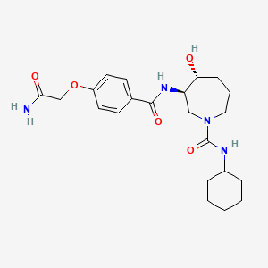 molecular formula C22H32N4O5 B13448255 (3R,4R)-3-[[4-(2-Amino-2-oxoethoxy)benzoyl]amino]-N-cyclohexylhexahydro-4-hydroxy-1H-azepine-1-carboxamide 