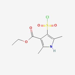 molecular formula C9H12ClNO4S B13448348 ethyl 4-(chlorosulfonyl)-2,5-dimethyl-1H-pyrrole-3-carboxylate CAS No. 880099-75-2