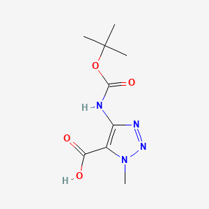 molecular formula C9H14N4O4 B13448421 4-{[(tert-butoxy)carbonyl]amino}-1-methyl-1H-1,2,3-triazole-5-carboxylic acid 
