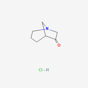 molecular formula C7H12ClNO B13448435 1-Azabicyclo[3.2.1]octan-6-one hydrochloride 