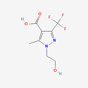 molecular formula C8H9F3N2O3 B13448466 1-(2-hydroxyethyl)-5-methyl-3-(trifluoromethyl)-1H-pyrazole-4-carboxylic acid 