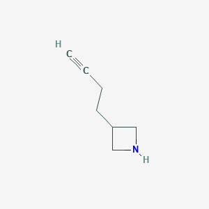 molecular formula C7H11N B13448517 3-(But-3-yn-1-yl)azetidine 