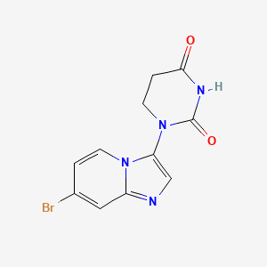 molecular formula C11H9BrN4O2 B13448543 1-(7-bromoimidazo[1,2-a]pyridin-3-yl)dihydropyrimidine-2,4(1H,3H)-dione 