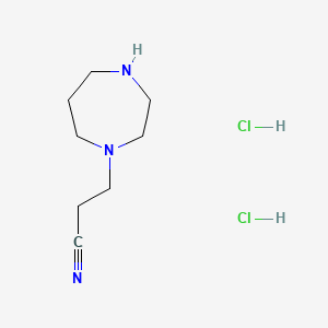 molecular formula C8H17Cl2N3 B13448548 3-(1,4-Diazepan-1-yl)propanenitrile dihydrochloride 