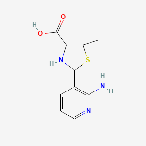 B1344855 2-(2-Aminopyridin-3-yl)-5,5-dimethyl-1,3-thiazolidine-4-carboxylic acid CAS No. 1218077-95-2