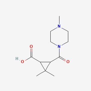 molecular formula C12H20N2O3 B1344858 2,2-Dimethyl-3-(4-methylpiperazine-1-carbonyl)cyclopropane-1-carboxylic acid CAS No. 1142214-55-8