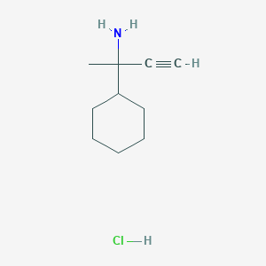 molecular formula C10H18ClN B13448614 2-Cyclohexylbut-3-yn-2-amine hydrochloride 