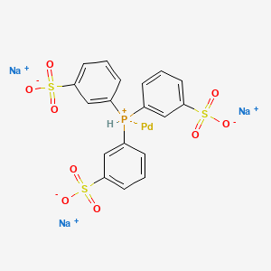 molecular formula C18H13Na3O9PPdS3+ B13448631 Trisodium;3-bis(3-sulfonatophenyl)phosphaniumylbenzenesulfonate;palladium 