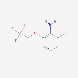 molecular formula C8H7F4NO B13448730 2-Fluoro-6-(2,2,2-trifluoroethoxy)aniline 