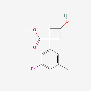 molecular formula C13H15FO3 B13448737 Rac-methyl (1s,3s)-1-(3-fluoro-5-methylphenyl)-3-hydroxycyclobutane-1-carboxylate 