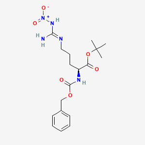 molecular formula C18H27N5O6 B13448743 tert-Butyl N2-((benzyloxy)carbonyl)-Nw-nitro-L-argininate 
