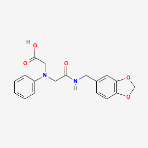 molecular formula C18H18N2O5 B1344875 [{2-[(1,3-Benzodioxol-5-ylmethyl)amino]-2-oxoethyl}(phenyl)amino]acetic acid CAS No. 1142204-62-3