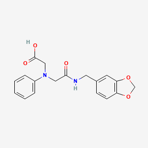 [{2-[(1,3-Benzodioxol-5-ylmethyl)amino]-2-oxoethyl}(phenyl)amino]acetic acid