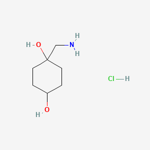 molecular formula C7H16ClNO2 B13448777 Rac-(1s,4s)-1-(aminomethyl)cyclohexane-1,4-diol hydrochloride 