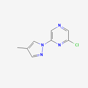 molecular formula C8H7ClN4 B13448845 2-Chloro-6-(4-methyl-1H-pyrazol-1-yl)pyrazine 