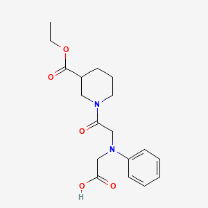 molecular formula C18H24N2O5 B1344889 [{2-[3-(Ethoxycarbonyl)piperidin-1-yl]-2-oxoethyl}(phenyl)amino]acetic acid CAS No. 1142211-85-5