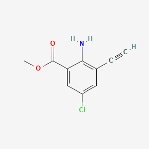 molecular formula C10H8ClNO2 B13448955 Methyl 2-amino-5-chloro-3-ethynylbenzoate 