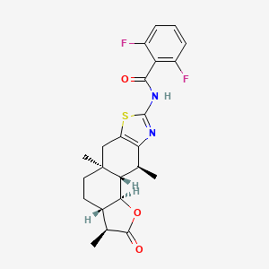 molecular formula C23H24F2N2O3S B13449050 N-[(3S,3aS,5aS,10S,10aS,10bS)-3,5a,10-trimethyl-2-oxo-3,3a,4,5,6,10,10a,10b-octahydro-[1]benzofuro[7,6-f][1,3]benzothiazol-8-yl]-2,6-difluorobenzamide 