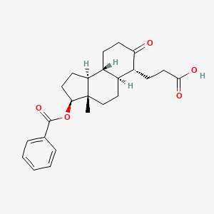 molecular formula C24H30O5 B13449092 (3S,3aS,5aS,6R,9aR,9bS)-3-(Benzoyloxy)dodecahydro-3a-methyl-7-oxo-1H-benz[e]indene-6-propanoic Acid 