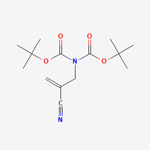 molecular formula C14H22N2O4 B13449149 tert-butyl N-[(tert-butoxy)carbonyl]-N-(2-cyano-2-methylideneethyl)carbamate 