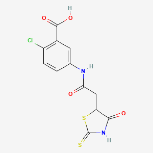 2-Chloro-5-{[(2-mercapto-4-oxo-4,5-dihydro-1,3-thiazol-5-yl)acetyl]amino}benzoic acid