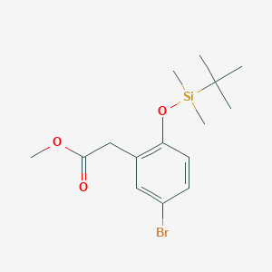 molecular formula C15H23BrO3Si B13449220 Methyl 2-(5-bromo-2-(tert-butyldimethylsilyloxy)phenyl)acetate 
