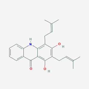 molecular formula C23H25NO3 B13449261 1,3-Dihydroxy-2,4-diprenylacridone 