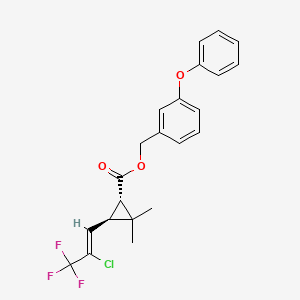 molecular formula C22H20ClF3O3 B13449317 Cyclopropanecarboxylic acid, 3-(2-chloro-3,3,3-trifluoro-1-propenyl)-2,2-dimethyl-, (3-phenoxyphenyl)methyl ester, (1alpha,3beta(Z))- CAS No. 107794-42-3
