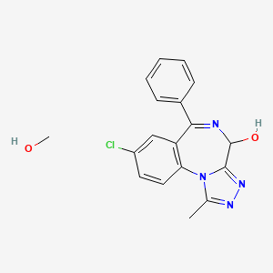 molecular formula C18H17ClN4O2 B13449321 8-chloro-1-methyl-6-phenyl-4H-[1,2,4]triazolo[4,3-a][1,4]benzodiazepin-4-ol;methanol 