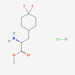 molecular formula C10H18ClF2NO2 B13449368 methyl (2R)-2-amino-3-(4,4-difluorocyclohexyl)propanoate;hydrochloride 