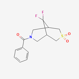molecular formula C14H15F2NO3S B13449381 7-Benzoyl-9,9-difluoro-3lambda6-thia-7-azabicyclo[3.3.1]nonane-3,3-dione 