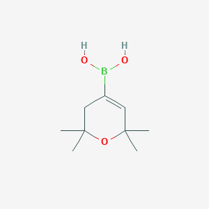 molecular formula C9H17BO3 B13449430 (2,2,6,6-tetramethyl-3,6-dihydro-2H-pyran-4-yl)boronic acid 