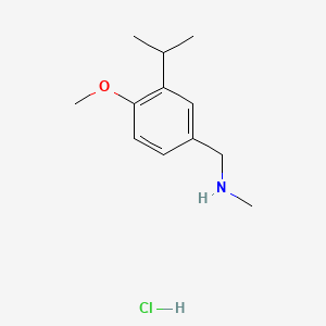 molecular formula C12H20ClNO B13449431 {[4-Methoxy-3-(propan-2-yl)phenyl]methyl}(methyl)amine hydrochloride 